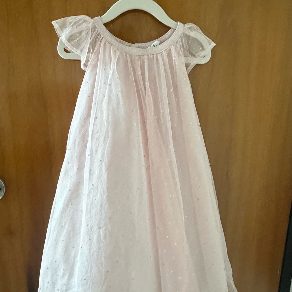 Pink Dress with Sheer Sleeves